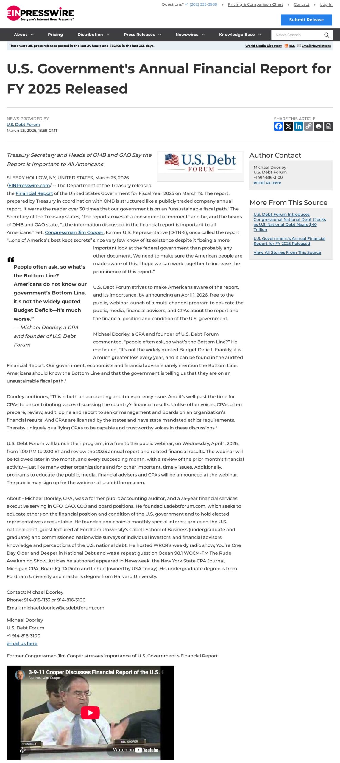U.S. Government Annual Financial Report